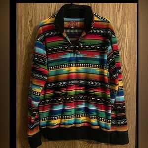Western Wits Unisex Size S Fleece Aztec Pullover Jacket Southwestern  Boho USA